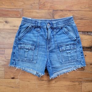 American Eagle | Women's Denim High Rise 90's Boyfriend Cargo Shorts | Size 0